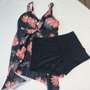 Aqua Eve 2-Piece Swimdress with Short Sz SMALL